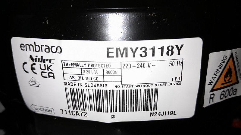 Холодильный компрессор Embraco Aspera ЕМY3118Y купить