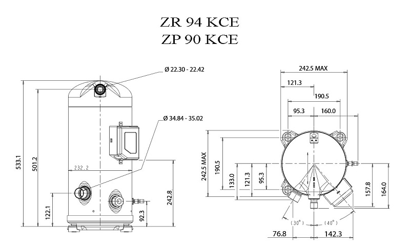 Компрессор спиральный Copeland ZR 94 KCE-TFD-550 купить